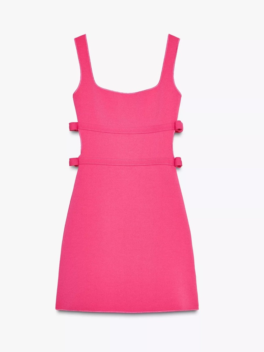 Zara Fitted Pink Mini Dress with Side Ring Details